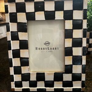 Makenzie inspired designer Black and Cream Checkered Frame